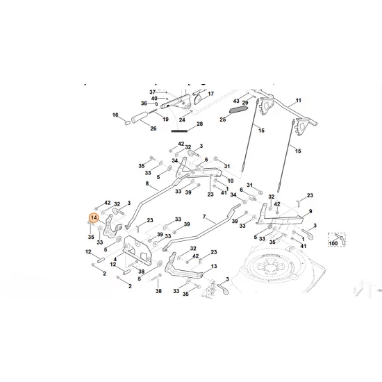 Stihl  jarzmo, przód, str. prawa, kompl. 6170 780 3715